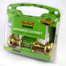 Dorma Entrance Cylindrical Knob Lockset DA3 Olfen Finishes US3 Standard Polished Brass